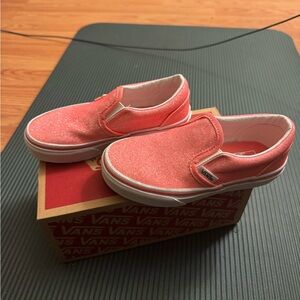 Brand New Vans slip on glittery pink Size 12